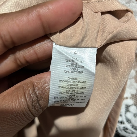 Jessica Simpson Tiered Dress Womens 14 Black Cream Lace Overlay Sleeveless Party - Picture 8 of 9